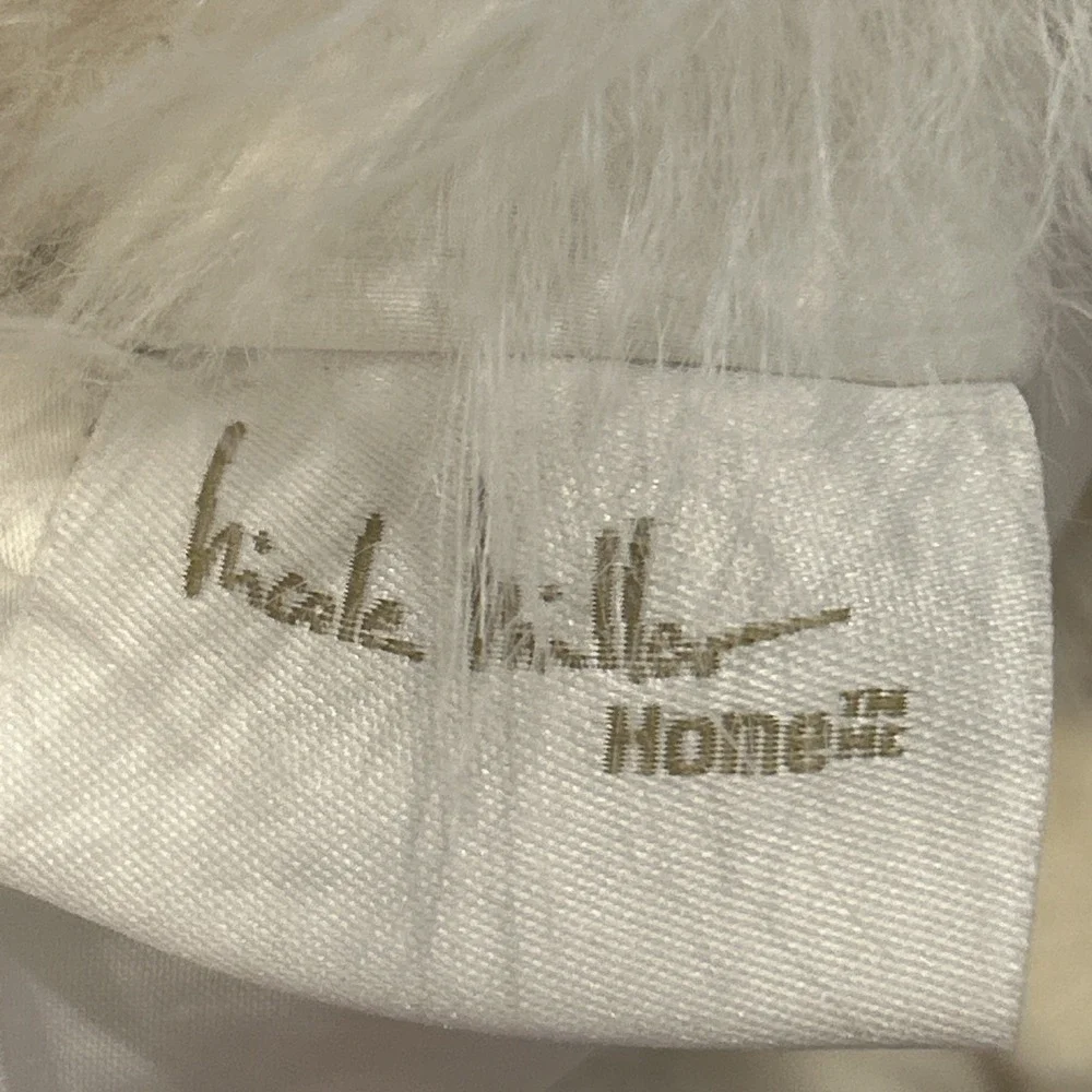 Pair‎ - 2 Nicole Miller Home Christmas Stocking White Faux Fur Designer Luxury